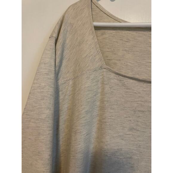 Woman Within Perfect Elbow-Sleeve Square-Neck Tee Cream cotton lightweight 4X - Picture 4 of 8